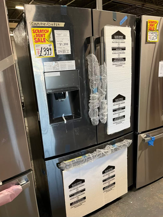 Open Box Ikea French door refrigerator slate counter depth w/ice water dispenser 36" #RF493YB-TR