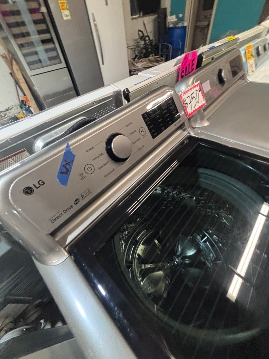 >> LG gray top top load washer large capacity & dryer set electric 220v side x side top load stainless steel drum gray color used-refurbished #WTL1TYB