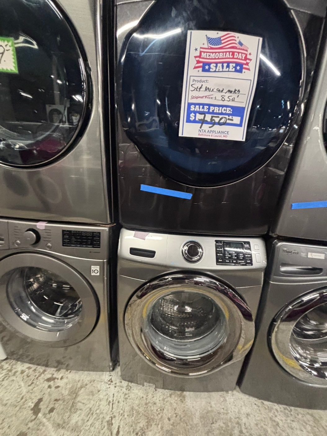 >>special Memorial Day🔥 mix & match Samsung gray washer 4.5cu. ft. Large capacity, & electric dryer set in great condition 27” stackable or side by side  used-refurbished  #SFL10BSET