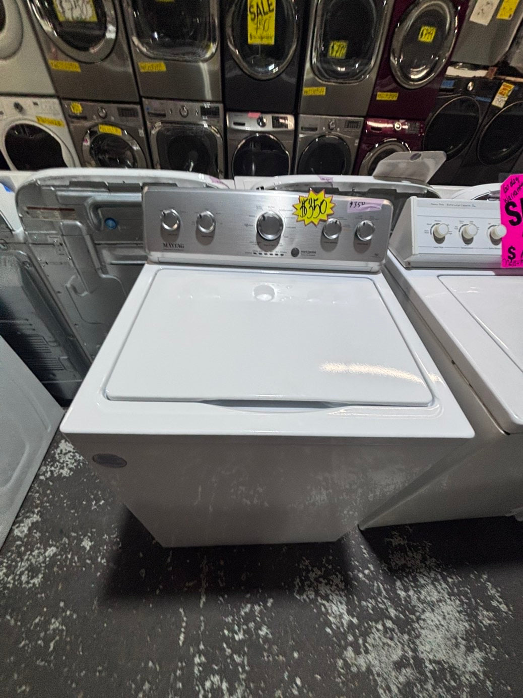 >*maytag Top load washing machine w agitator 27" in good condition,used-Refurbished #TWP227B