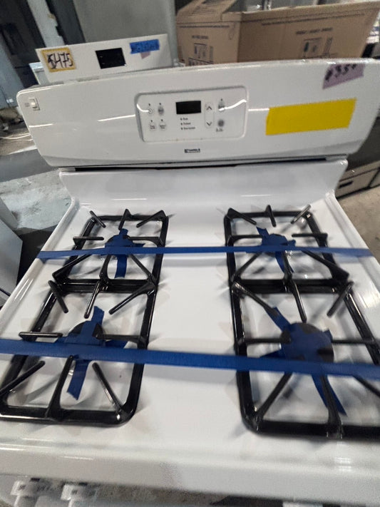 >*Kenmore Gas range 4 burner bake broil Hi/Lo self clean in  white used-Refurbished 30” #G1TN2B