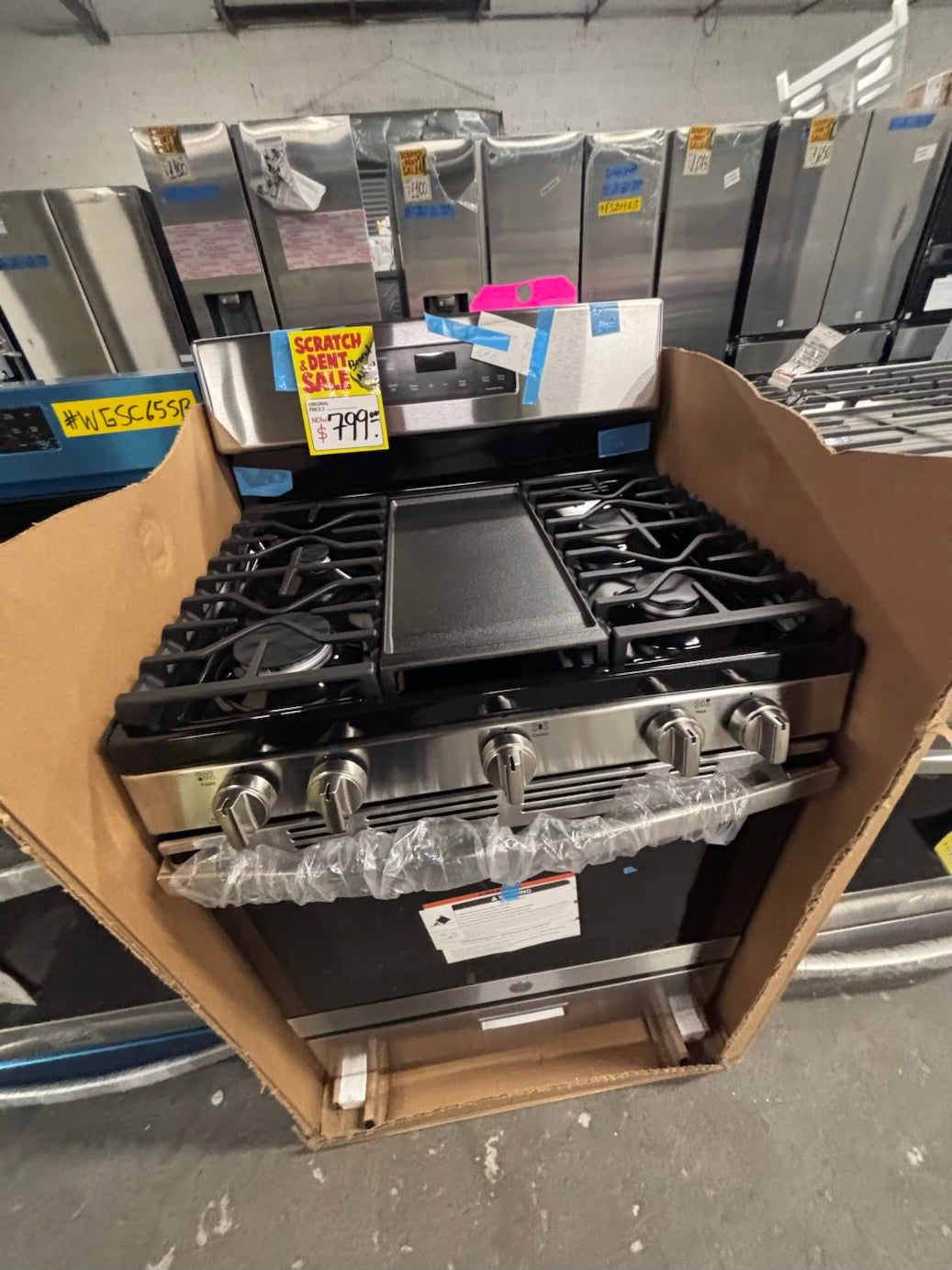 } new open box 📦 GE  five burner stainless steel  ,bake broil , self clean #WGQC6SB