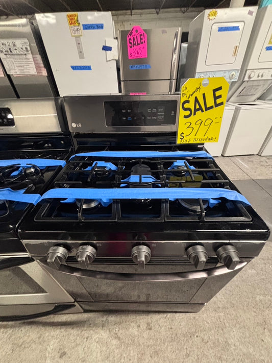 🔥Sale🥳 Gas range  5 burner bake broil self clean in stainless steel -used-Refurbished 30” #GS6TYB