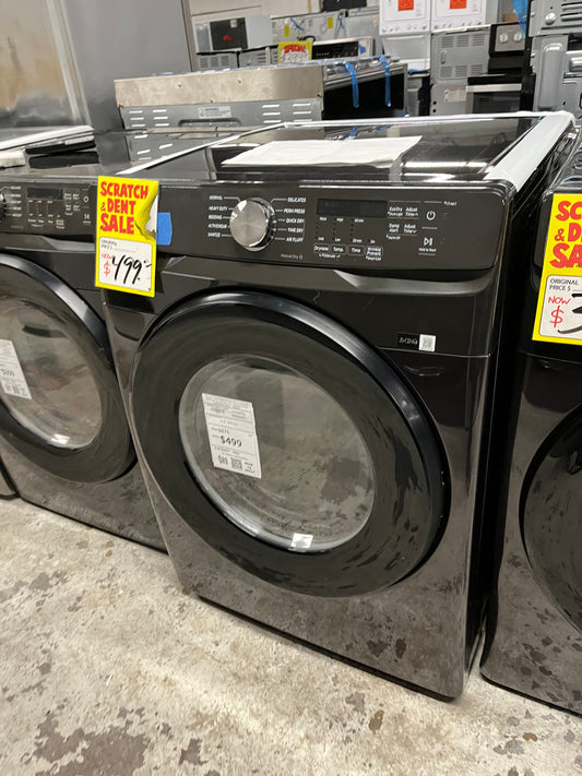 Open Box - Scratch & Dent Samsung - 7.5 Cu. Ft. Stackable Electric 220v Dryer with Sensor Dry - Fingerprint Resistant Black Stainless Steel 27". #ED489XB