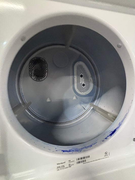 >>Whirlpool stacked laundry center Electric 220v washer & dryer set used -in white 24" #LWC3TTB