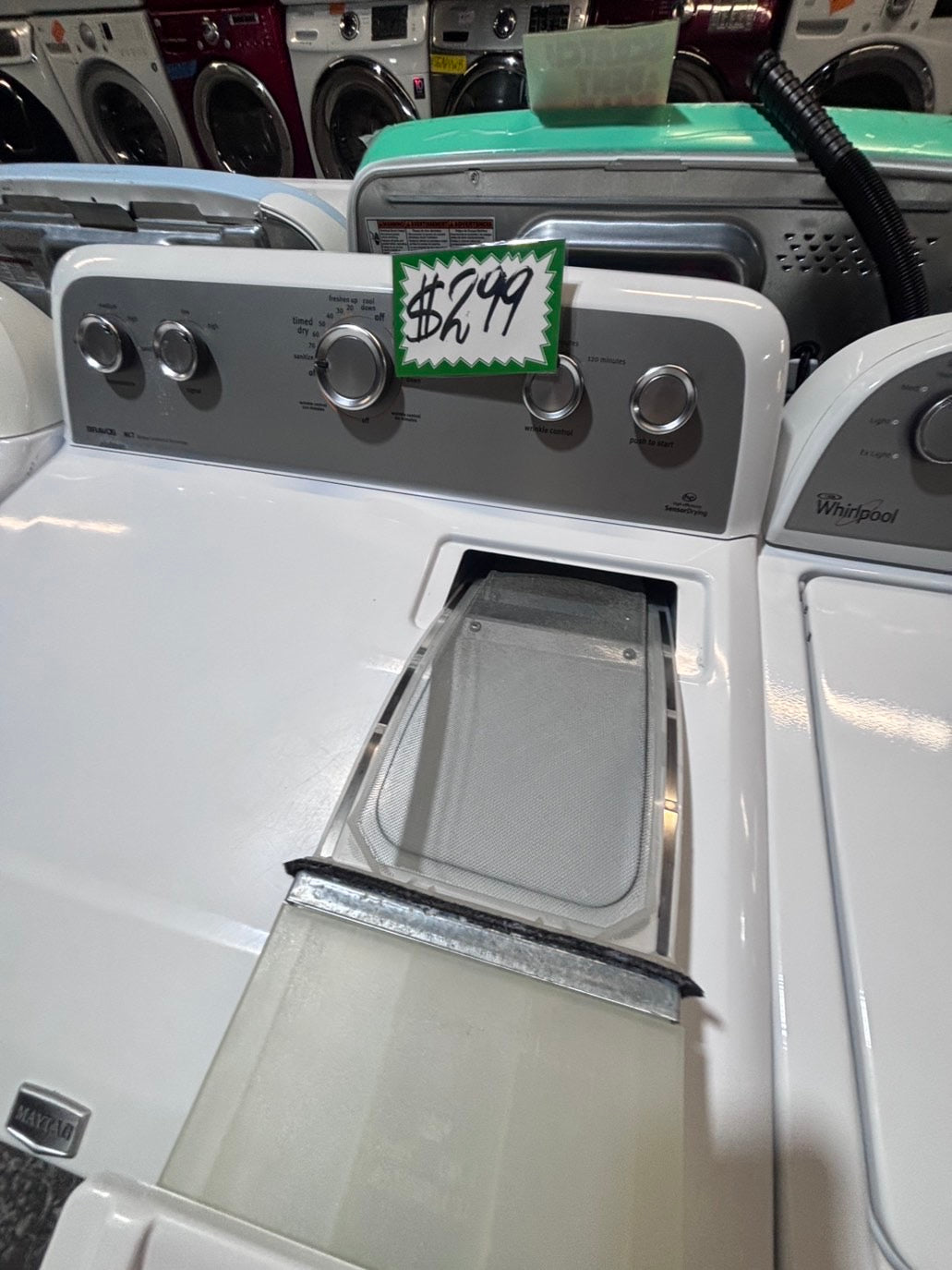}maytag 29” extra large capacity side x side large capacity electric 220v dryer  in white 29”Refurbished #KDH681B
