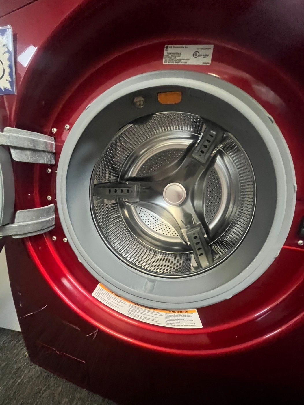 LG front load washer red  4.0cu.ft  stainless steel drum used-refurbished #FLWR23L