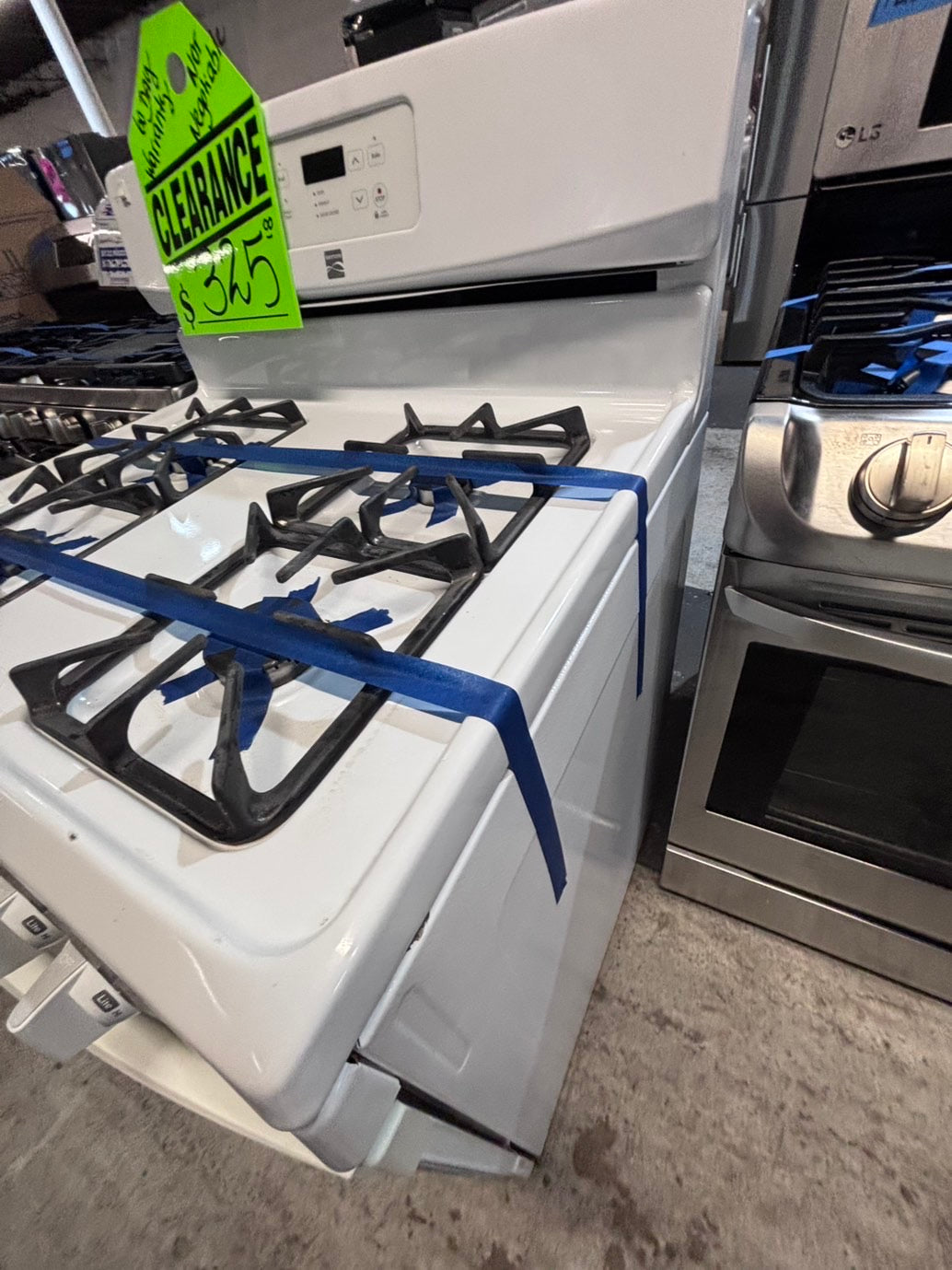 >*SALE🔥Kenmore Gas range 4 burner bake broil Hi/Lo self clean in  white used-Refurbished 30” #G17A2B