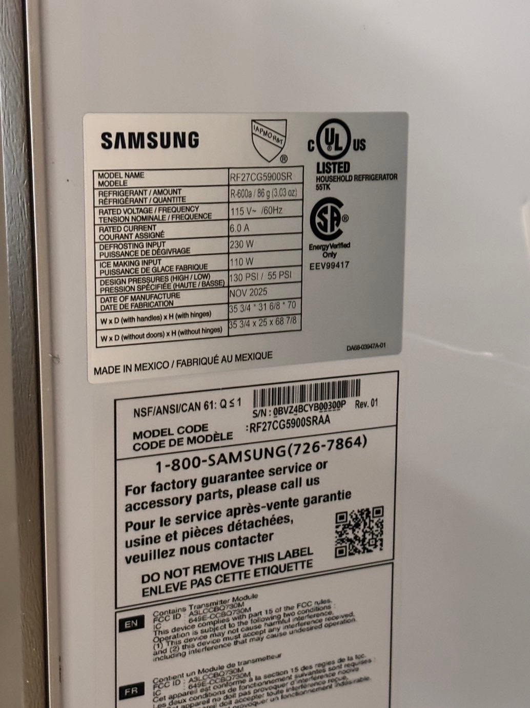 >special🎈new open box Samsung family hub 27cu.ft Standard Depth 3-Door French Door Refrigerator in Stainless Steel 
#RFHUHZ4B 36” in