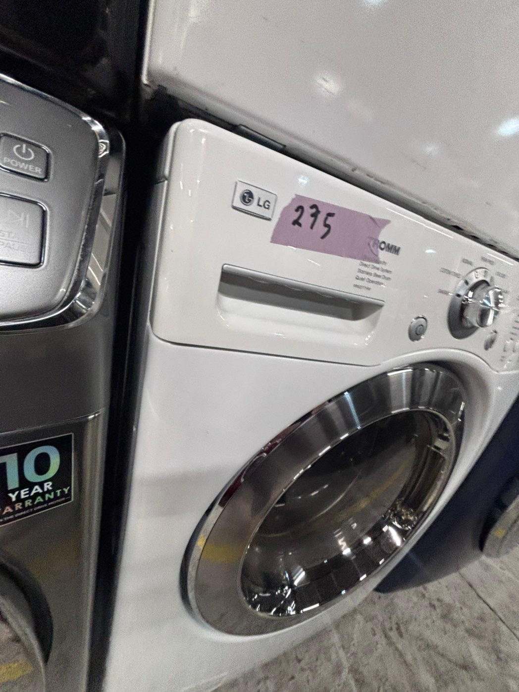 >*LG washer & dryer set electric 220v front load stackable or side by side - sensor dry in white #WDAZ6BSET