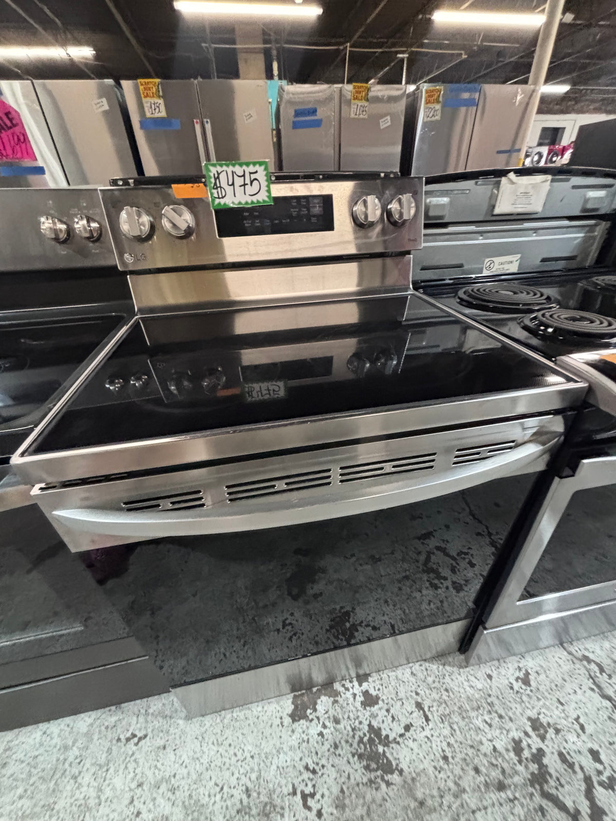 }LG Airfry electric 220v glass top range bake Broil roast self clean convection oven stainless steel 30" used-Refurbished #LGE90W1B