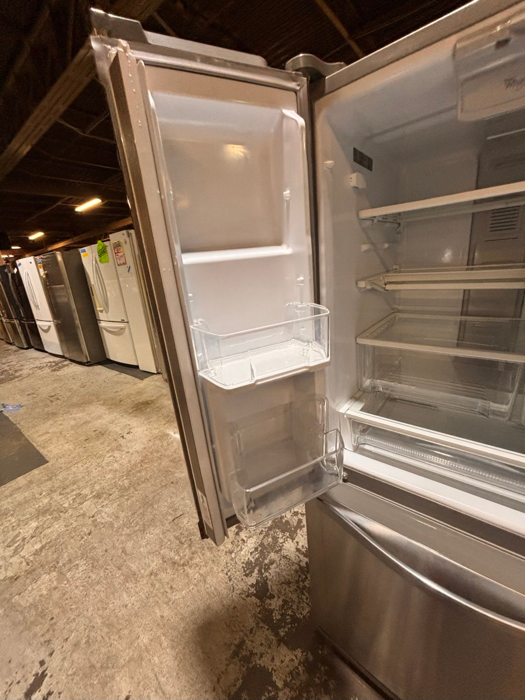 }}Whirlpool30”x67.1/2h French Door freezer fridge black stainless steel with Iced & water 💦 dispenser  used refurbished #FDW309HB