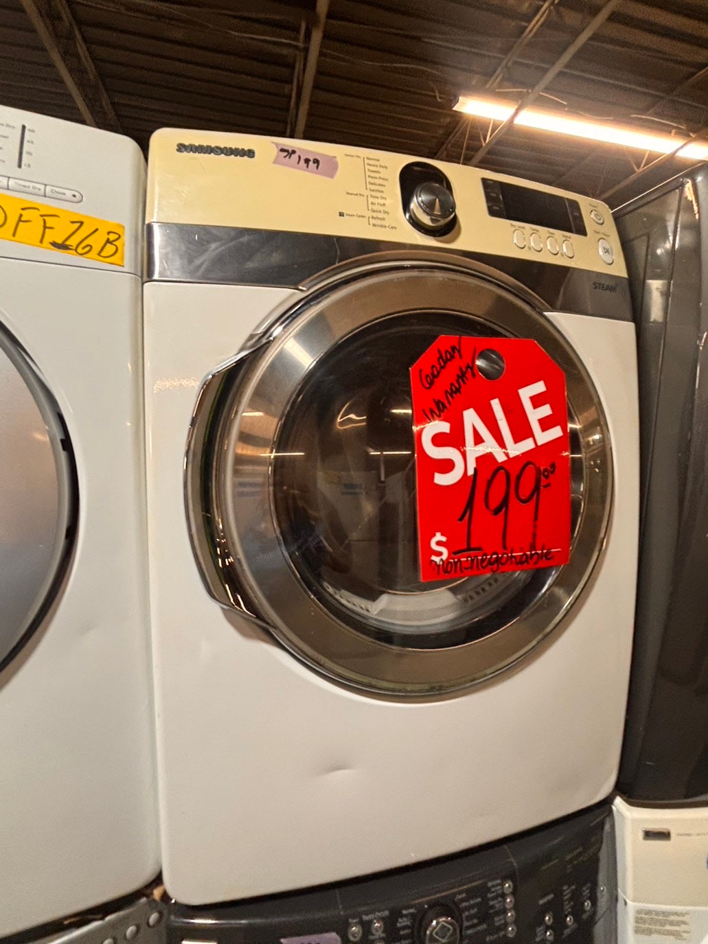 >*special 🔥Sale🔥Samsung sensor Dry front load stackable electric 220v dryer in white color used-refurbished 27" #SDF816B