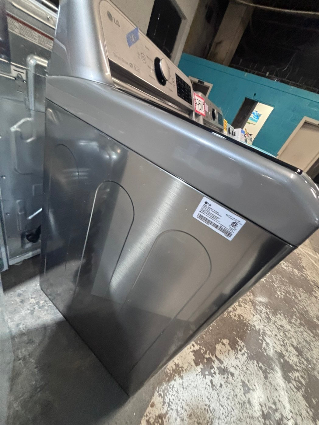 >> LG gray top top load washer large capacity & dryer set electric 220v side x side top load stainless steel drum gray color used-refurbished #WTL1TYB