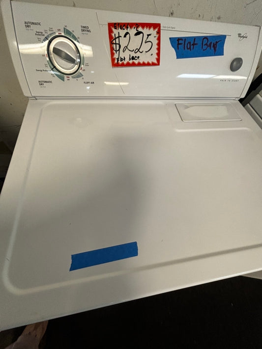 Whirlpool Top load flat back 25 depth electric 220v dryer side x side #DELF23L
