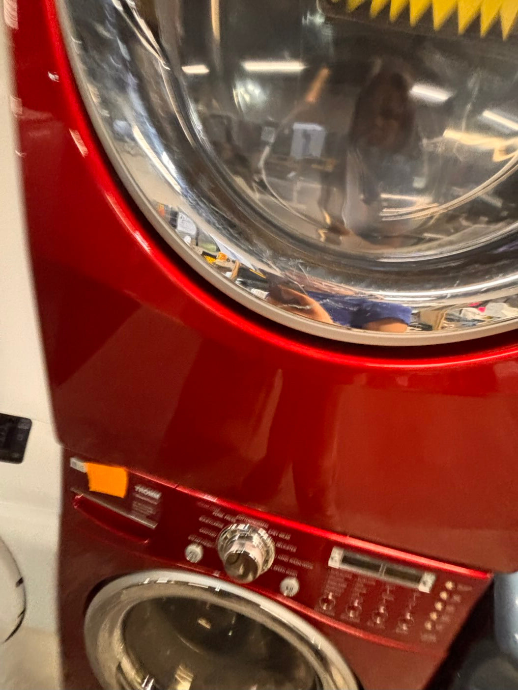 } } LG washer & dryer set large capacity,electric 220v front load stackable or side by side - sensor dry , working 💯 with warranty ! in red color used,refurbished #LGRR74SET