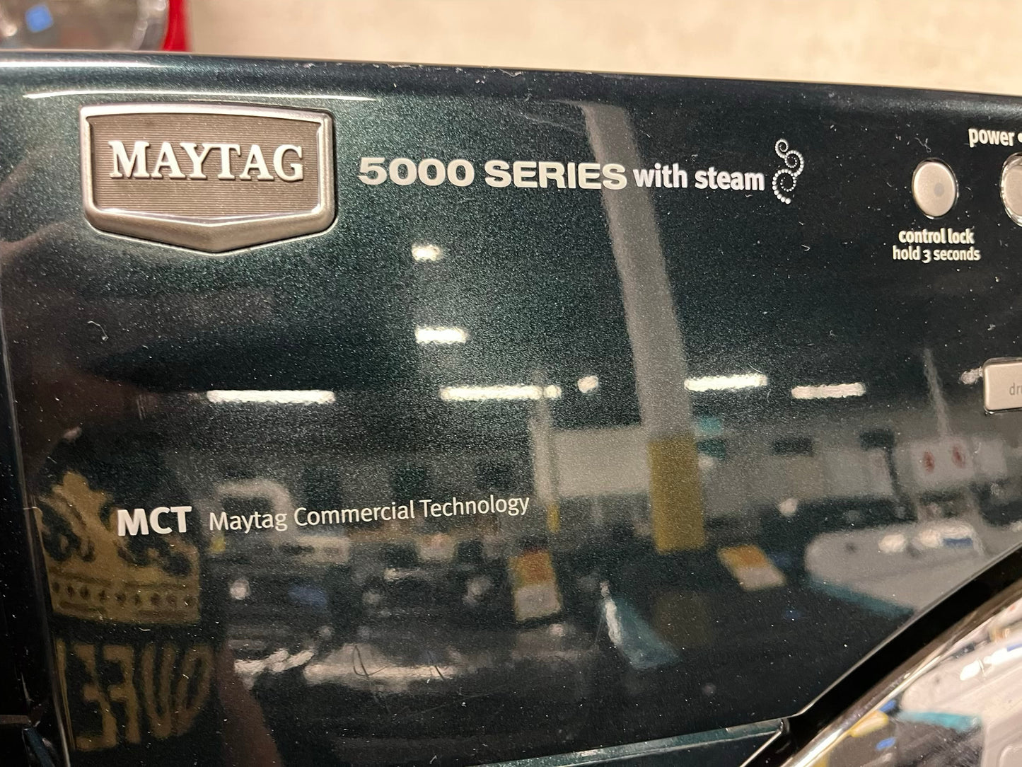 Clearance 🔥🎈Maytag Dryer electric 220v in dark green front load w/pedestal extra storage stainless steel drum large capacity 27" refurbished #ED346HB