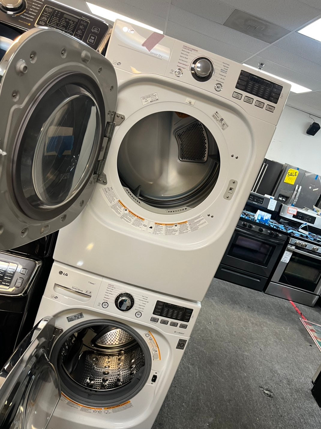 Lg Electric 220v  and front load washer set white  stackable 30" wide  in Refurbished #ML203L