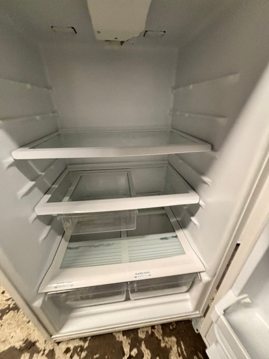 >28”whirlpool top freezer fridge white used-refurbished #FG1PZ1B