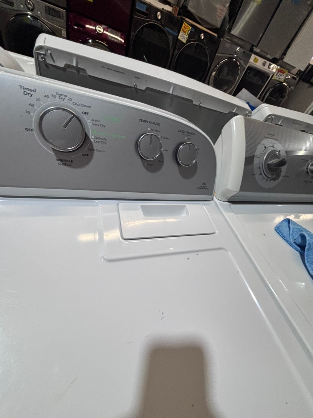 >*whirlpool 29” large capacity gas  dryer 110v side by side used-refurbished #M99AMAB