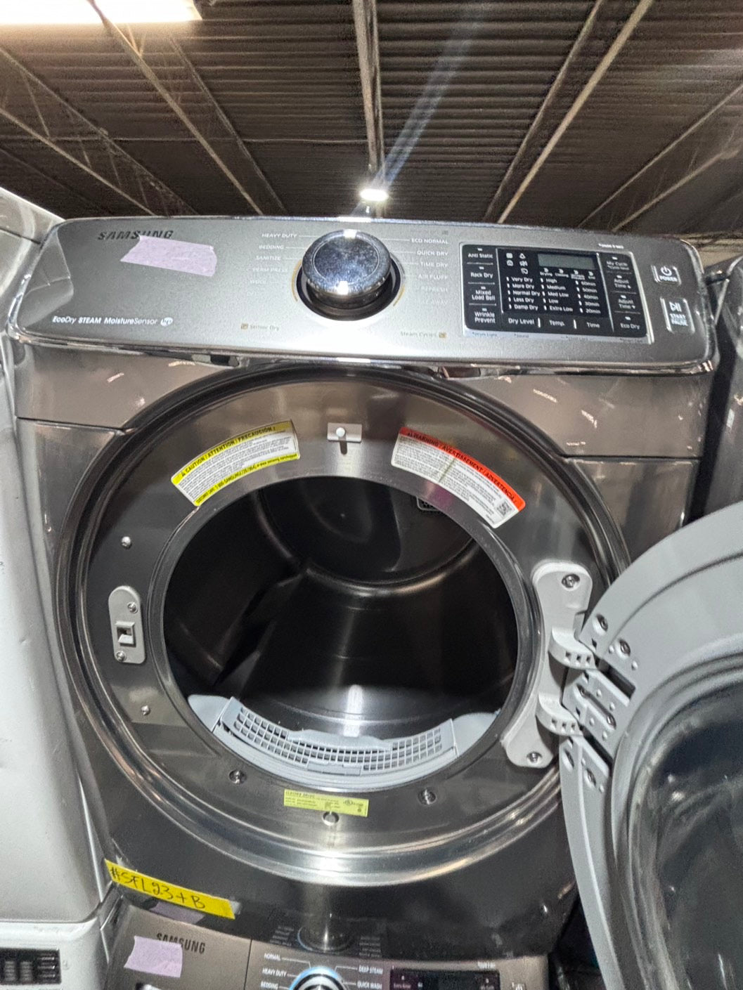 >*Samsung gray washer 4.5cu. ft. Large capacity, & electric dryer set in great condition 27” stackable or side by side  used-refurbished  #SFL23TB