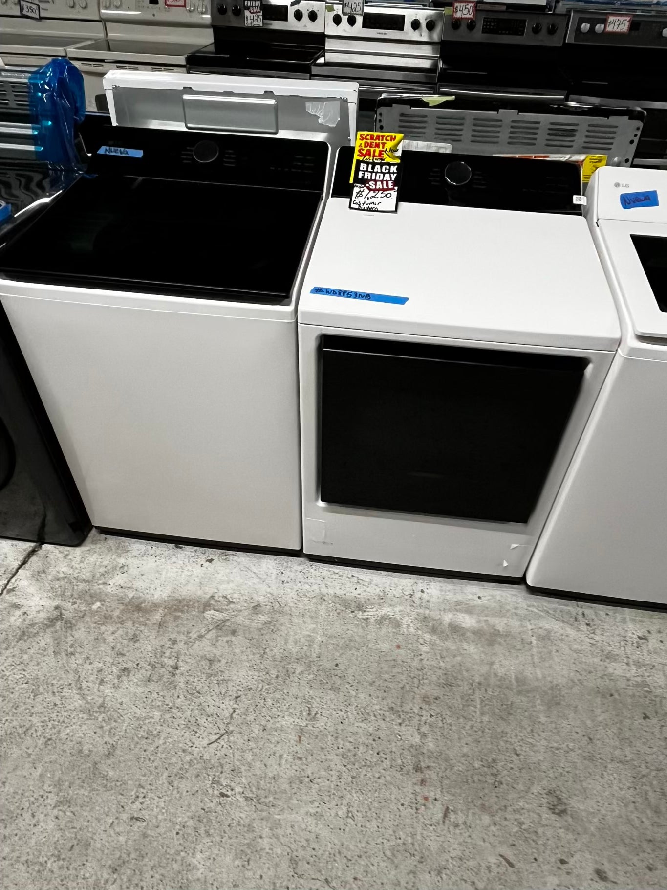 ~ Open Box 📦 - scratch & dent 5.5 cu. ft. Mega Capacity Smart Top Load Washer with Impeller, EasyUnload™ & AI Sensing & 7.3 cu. ft. Ultra Large Capacity Rear Control Electric Dryer with LG EasyLoad™ Door - stock number #WD8853NB