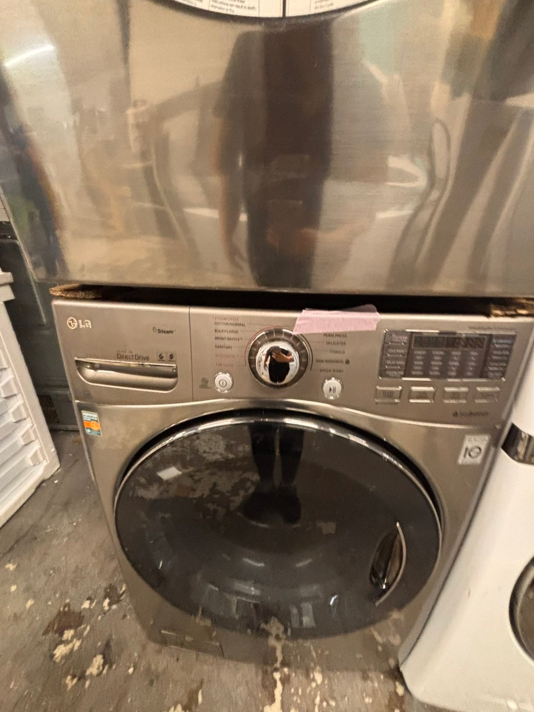>*Used-great conditions refurbished LG steam washer 4.5cu large capacity in silver-gray  #WR15WW
