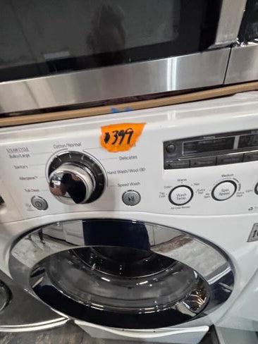 }gas LG white washer & gas dryer set front load stackable or side by side  27” in used Gas  used-Refurbished #GWD46B