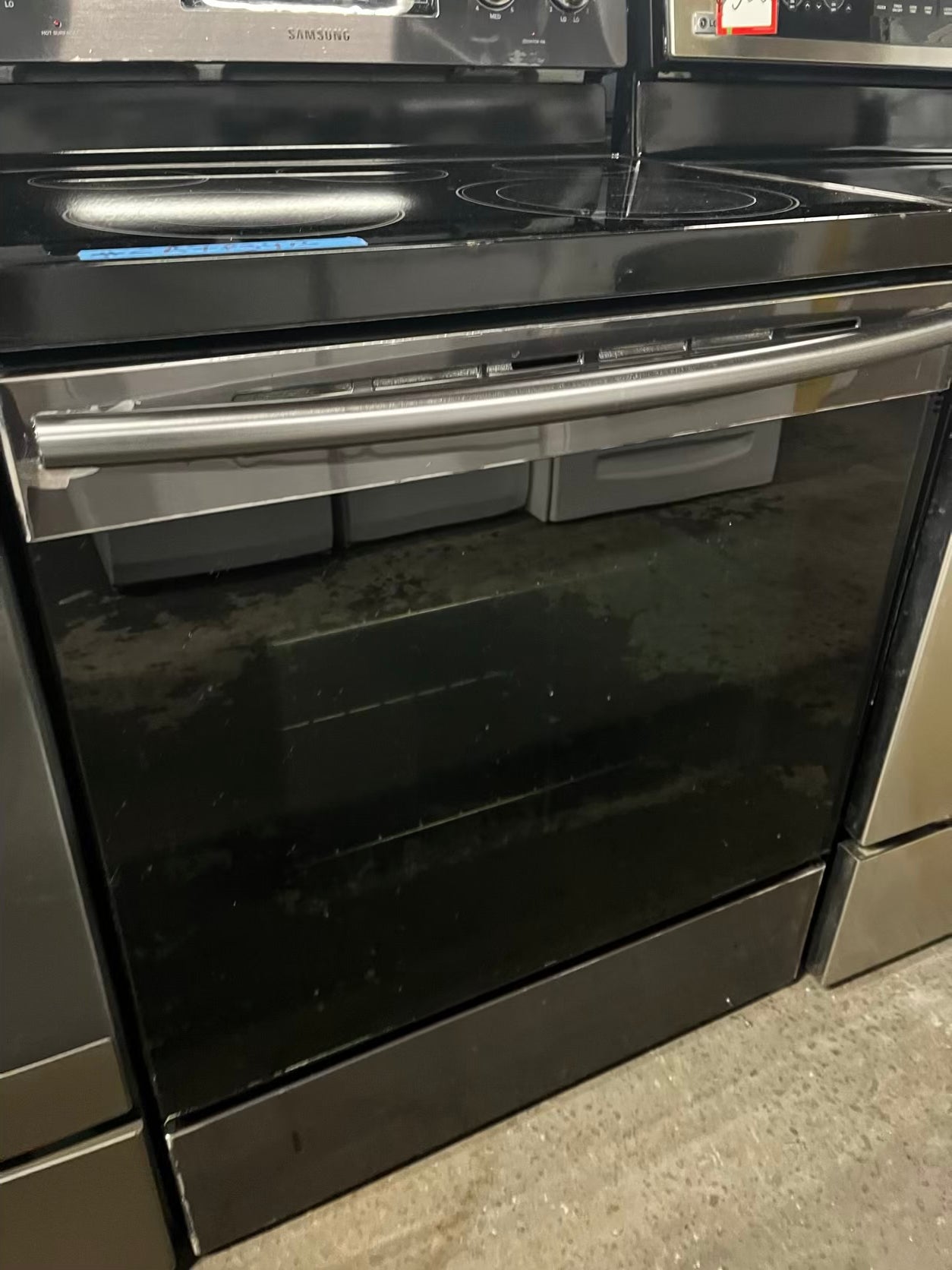 🎁Holiday Sale 🎄 Samsung electric 220v glass top range 5 burner Refurbished convection bake Broil self clean black stainless steel 30" #ER7P34B