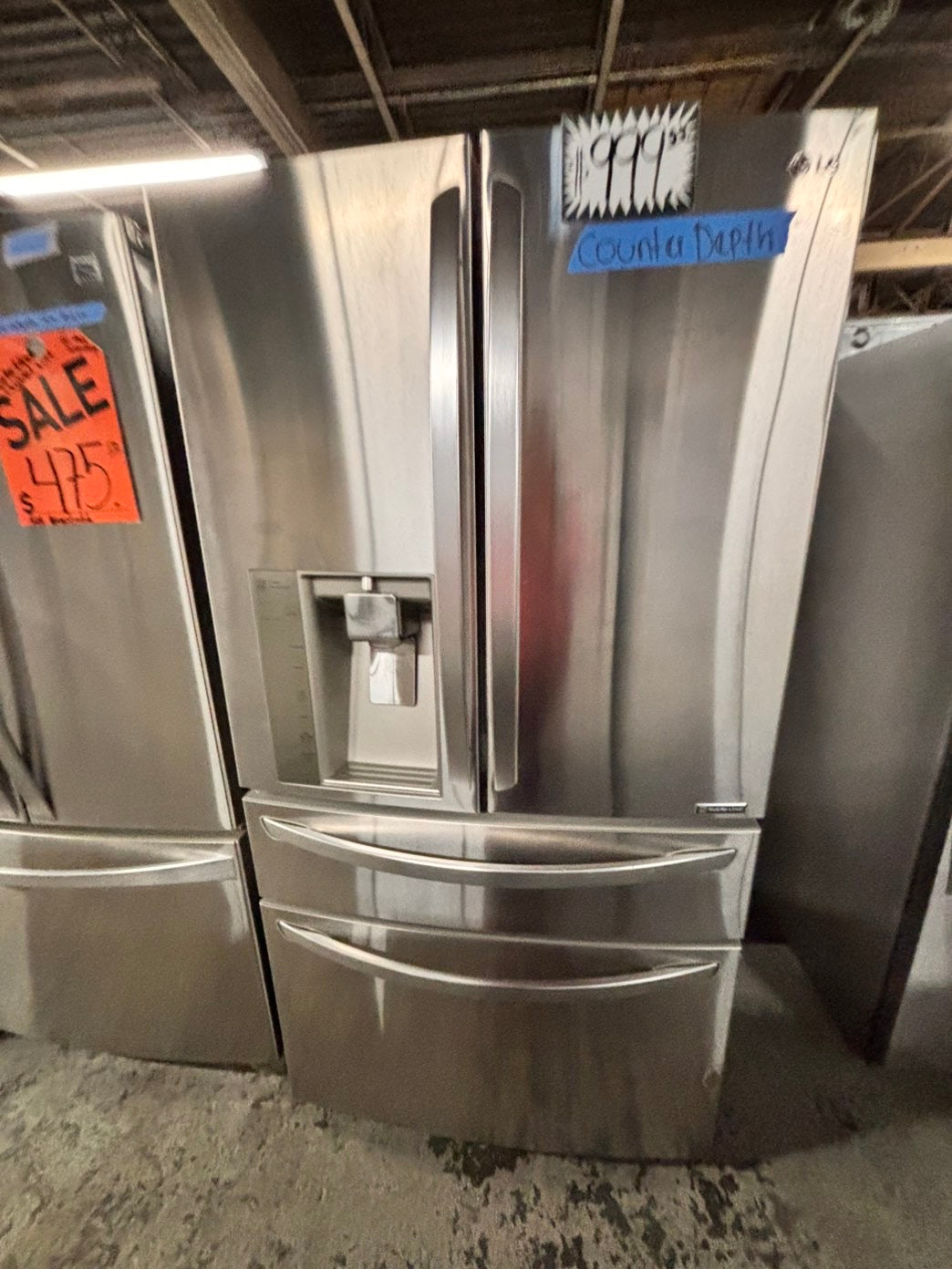 >sale🔥LG  French door 4-doors Refrigerator counter depth stainless steel w/ ice water dispenser great condition 36" used-refurbished #LGAW24BB