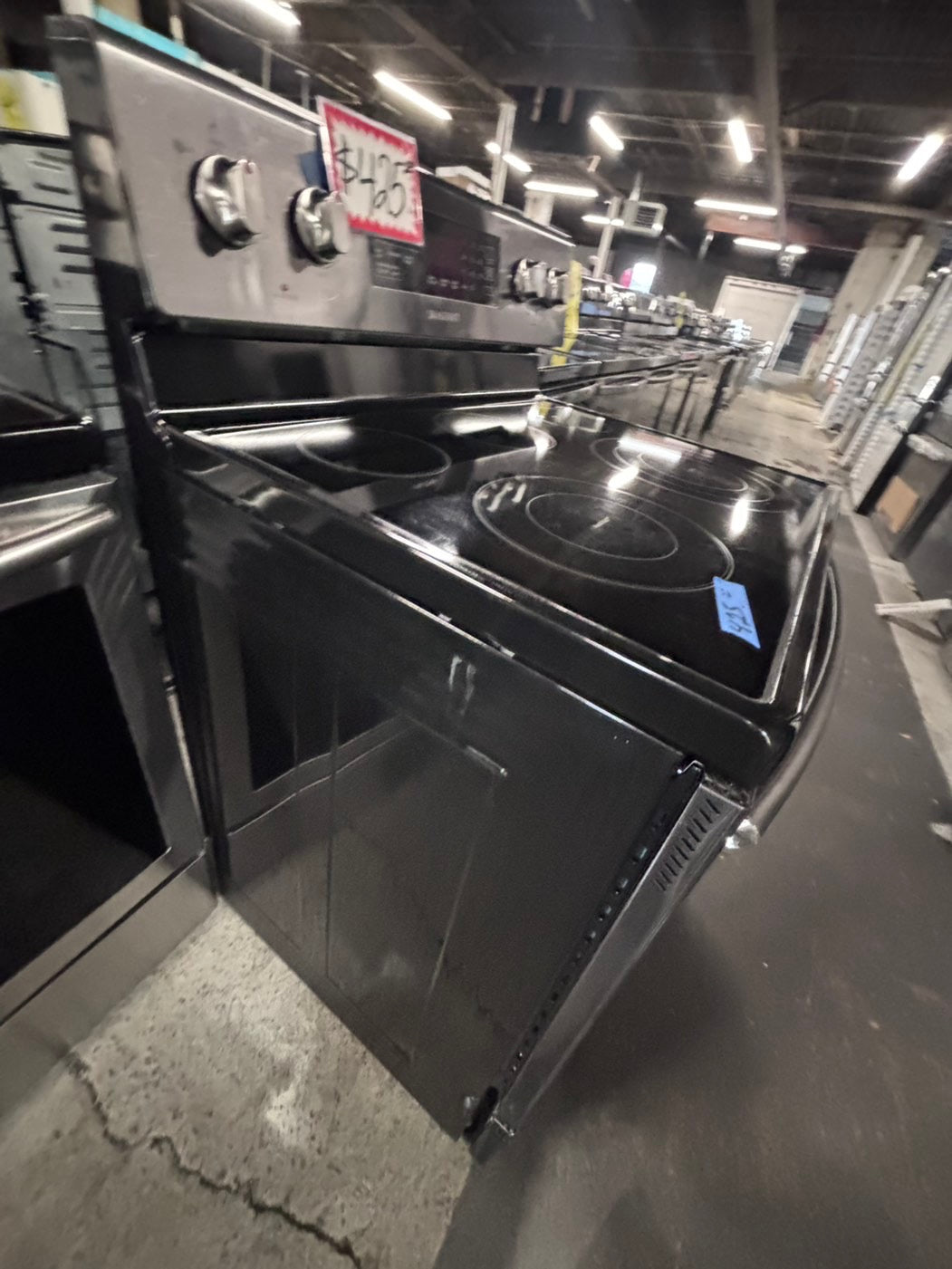 >Samsung  electric 220v glass top  range 5 burner flex duo oven used -Refurbished convection bake Broil self clean black stainless steel 30" #ESS61B