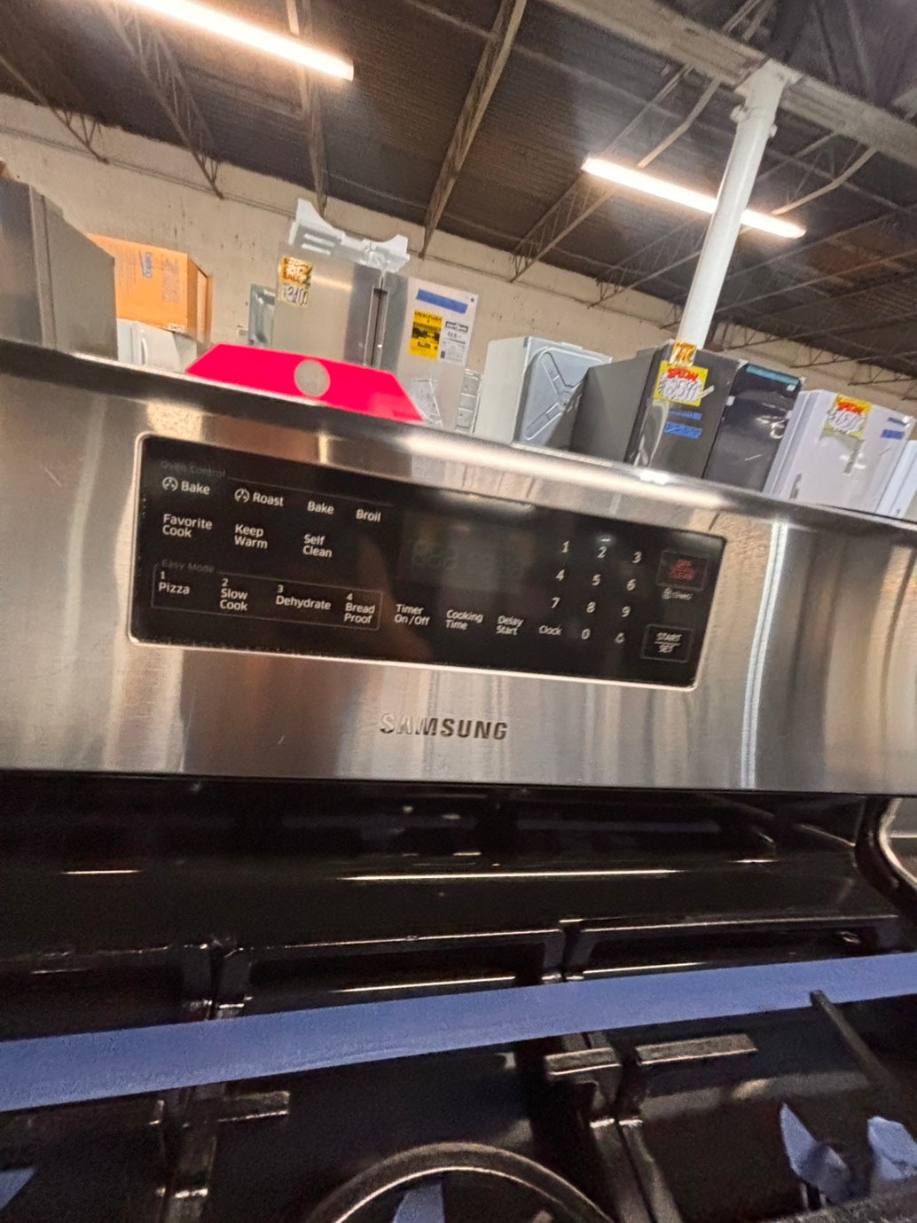 >*samsung Gas range 5 burner convection oven bake ,broil Hi/Lo self clean in stainless steel used-Refurbished 30” #SSG96B