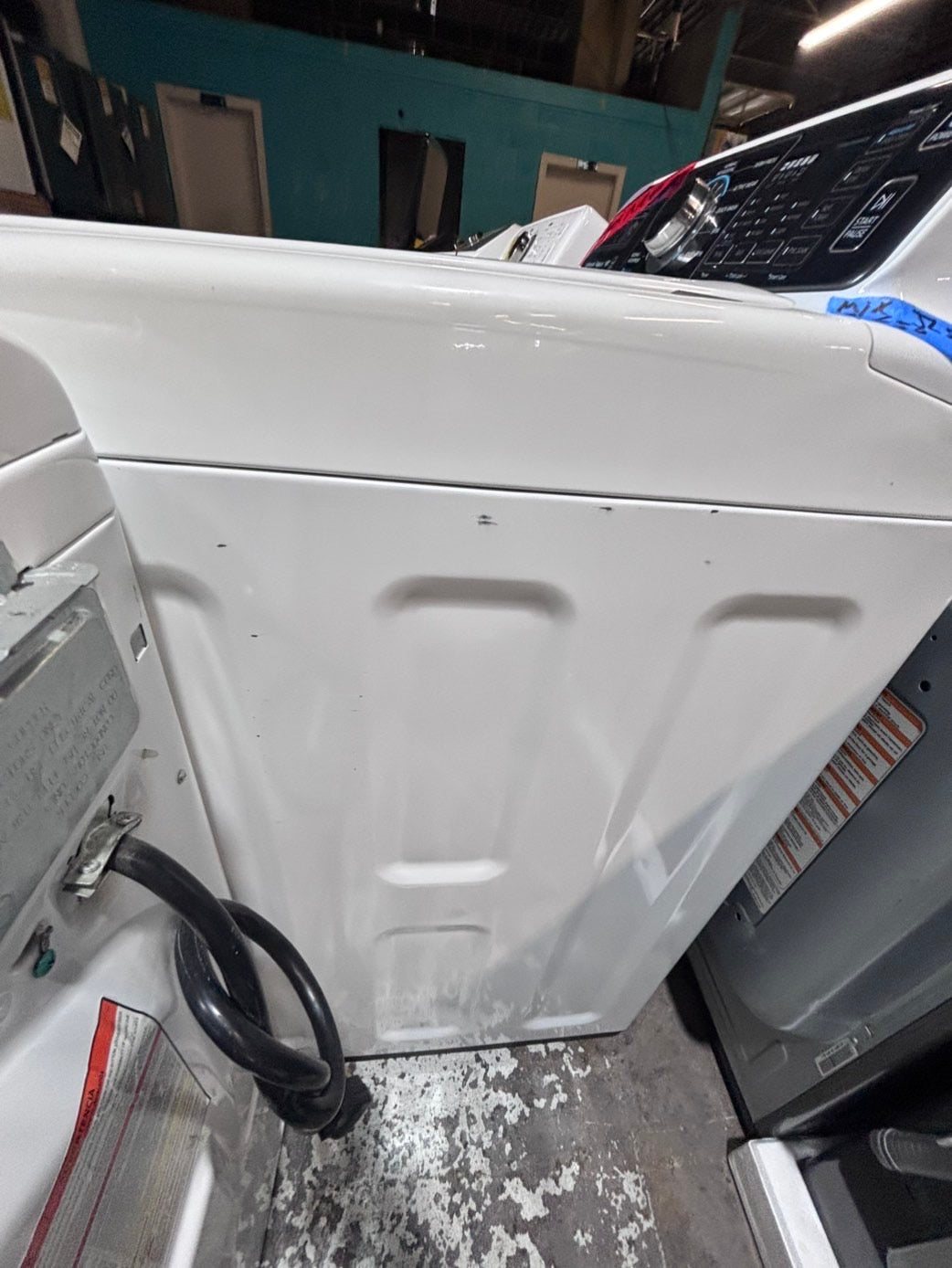>*samsung white  top top load washer large capacity & dryer set electric 220v side x side top load stainless steel drum white color used-refurbished #W5AABB