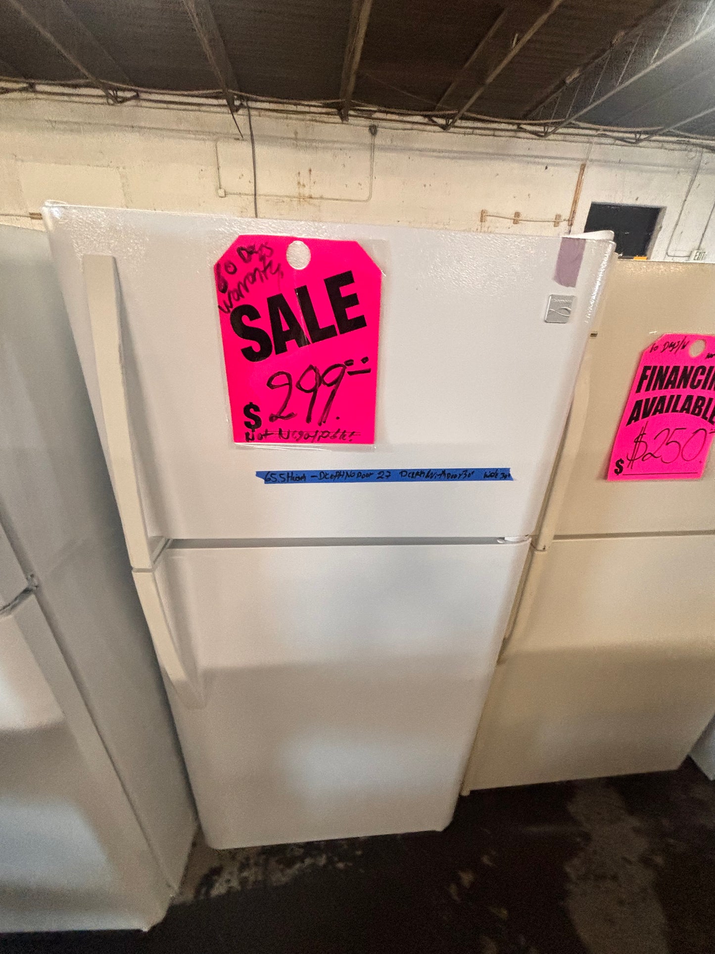 >sale🎈Kenmore 30”18cu.ft -top freezer refrigerator white color              -used refurbished 30” #P2RW6B