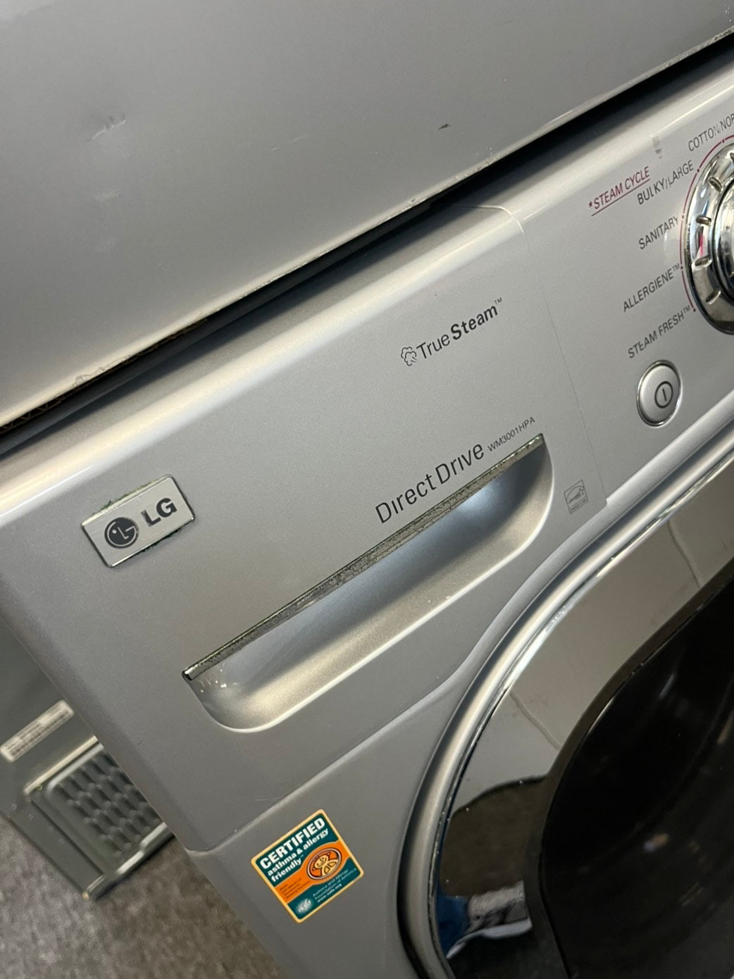 >LG true steam washer 4.5 cu ft & steam dryer 7.5 cu ft set electric 220v front load stackable or side by side Gray - sensor dry    #WFLHDR27L