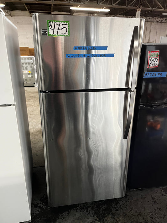Kenmore top freezer refrigerator stainless steel  used refurbished 30” #RF7431B