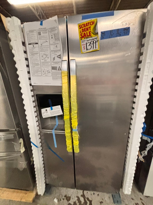 >newOpen Box 📦 | scratch & dent Whirlpool full size  36”in. Side-by-Side Refrigerator in Stainless Steel with iced maker & water dispenser #FWR266B