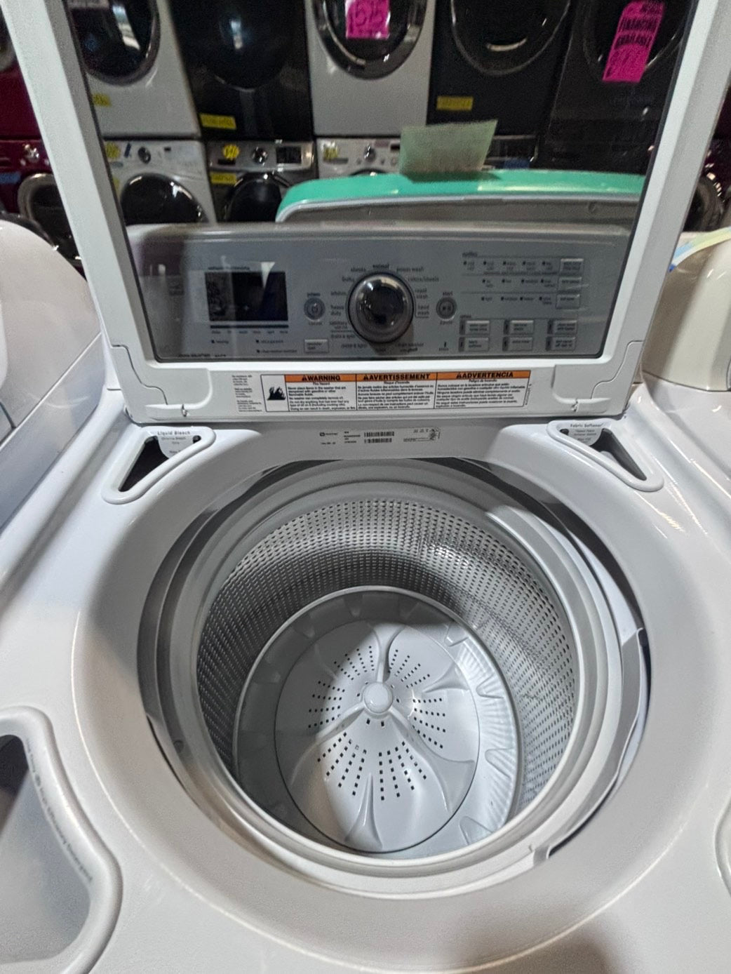 >*maytag bravos white  top top load washer large capacity & dryer set electric 220v side x side top load white color used-refurbished #WQX33SET