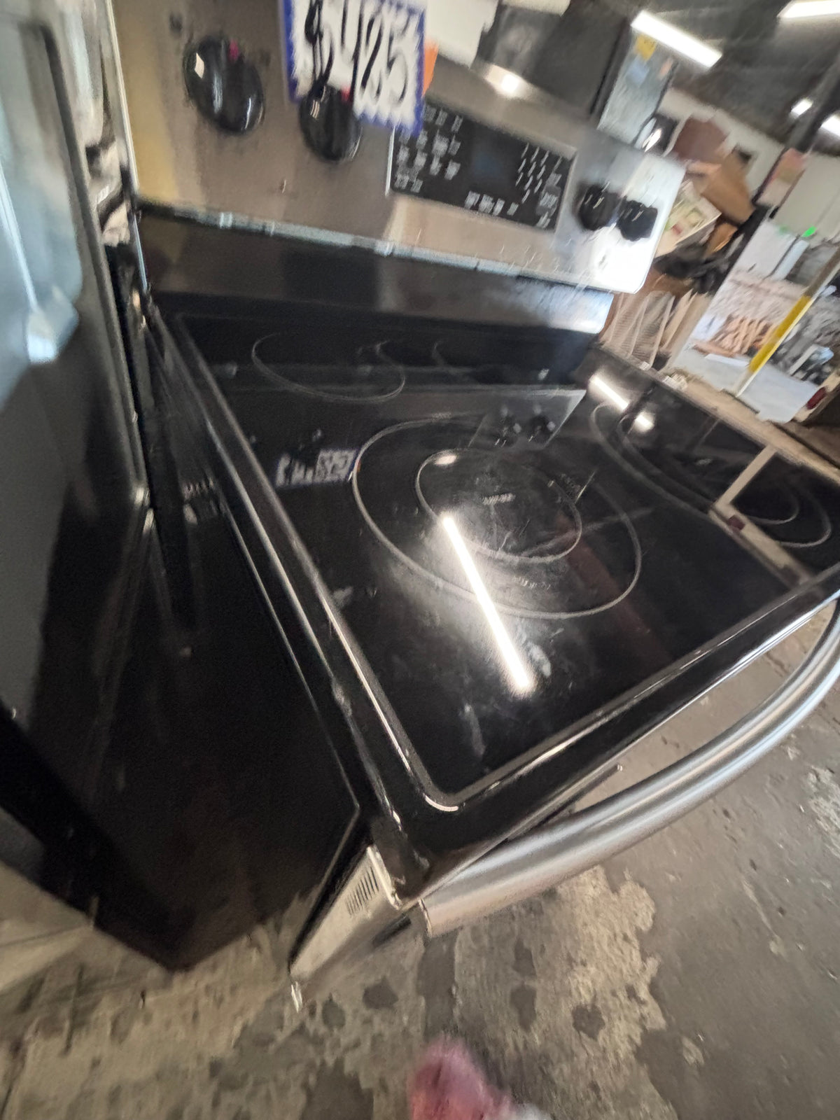 } samsung electric 220v glass top range bake Broil roast self clean convection oven stainless steel working 💯  with warranty ! 30" used-Refurbished #SAQS71B