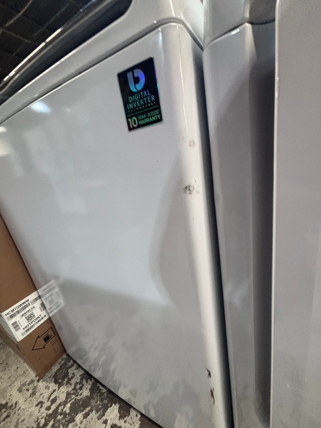 >*samsung white  top top load washer large capacity & dryer set electric 220v side x side top load stainless steel drum white color used-refurbished #W5Z6YB