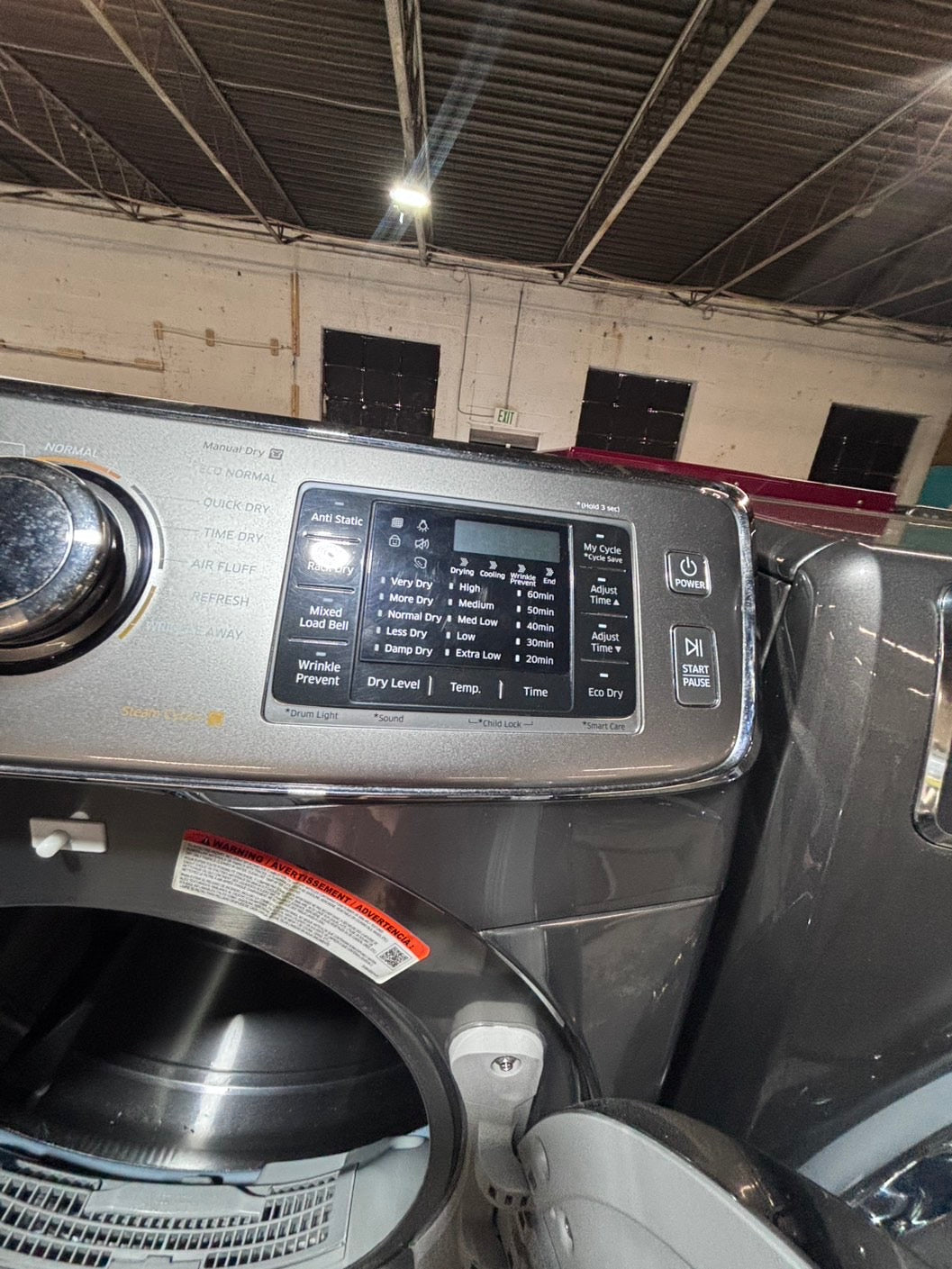 >*Samsung gray washer 4.5cu. ft. Large capacity, & electric dryer set in great condition 27” stackable or side by side  used-refurbished  #SFL23TB