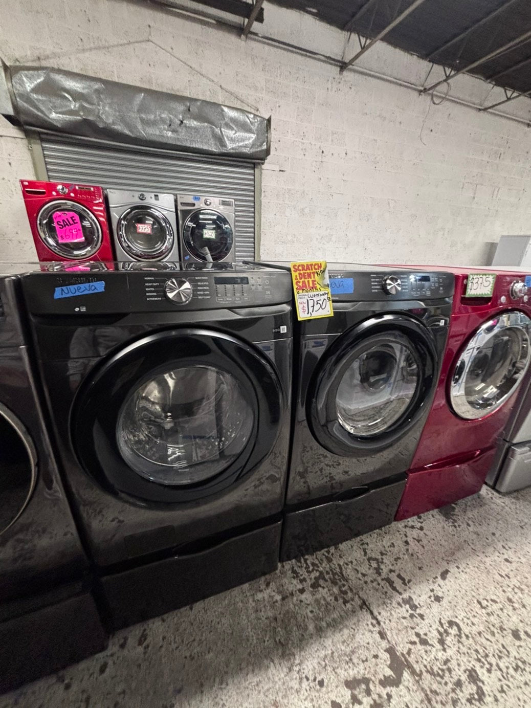 >>New open box 📦 Samsung front load washer & dryer electric set with pedestal storage 27” #SAEL8V7B