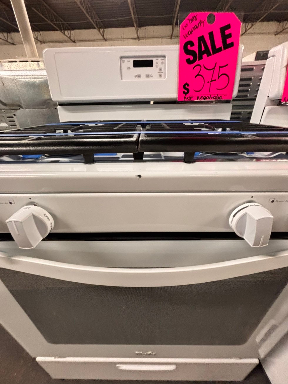 >special 🔥Whirlpool Gas stove convection oven  4 Burner broil & bake 30” white used-refurbished #AW11AB