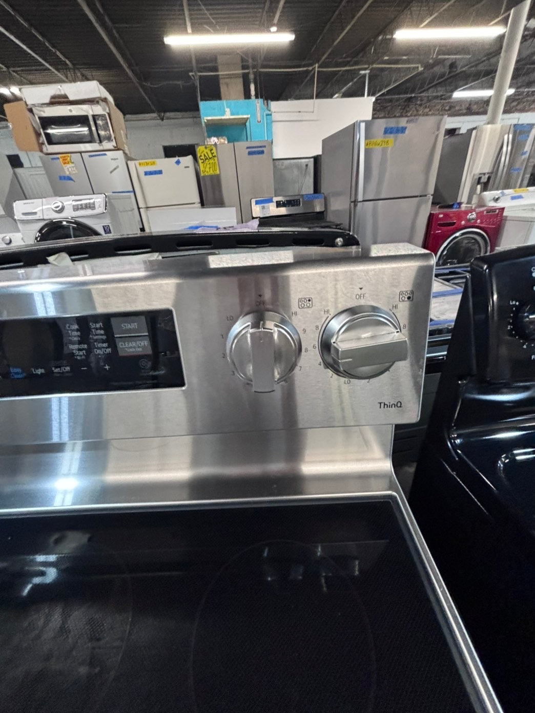 >*LG Air-fry Glass Top electric stove stainless steel convection oven bake broil 5 burner Self clean 30” used-Refurbished #ELGP51B