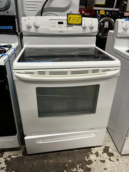 Kenmore electric 220v range 4 burner self clean in off white 30” Stock number #RE8935BB