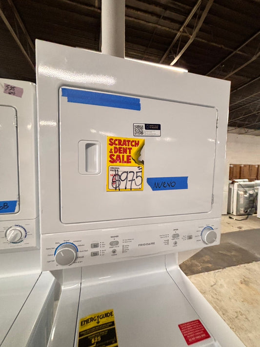 >new open box 📦 Frigidaire stacked laundry center Electric 220v washer & dryer unit in white 27" #LWR28B