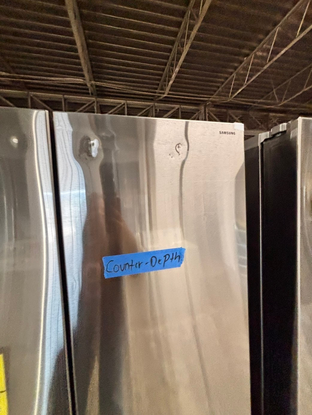 >special🎈New open box 📦 costumer return -Samsung - Bespoke 23 cu. ft. Counter Depth 4-Door French Door Refrigerator with Beverage center #RS33T41B