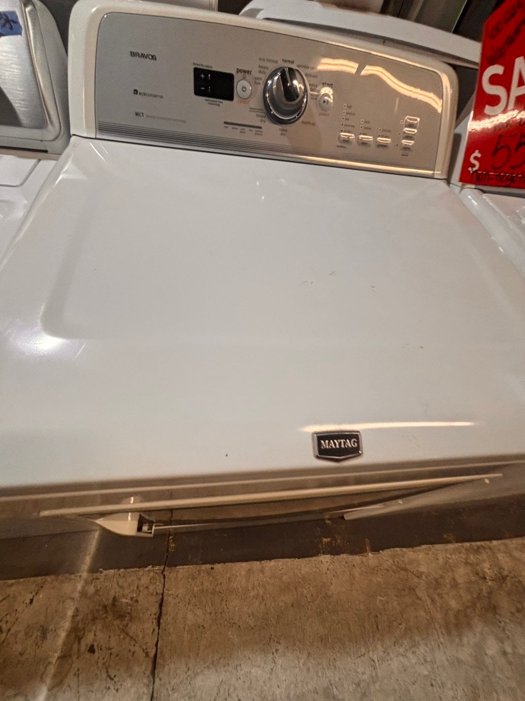 >*maytag dryer electric 220v & whirlpool washer white   large capacity side x side  white color used-refurbished #WYT6BB