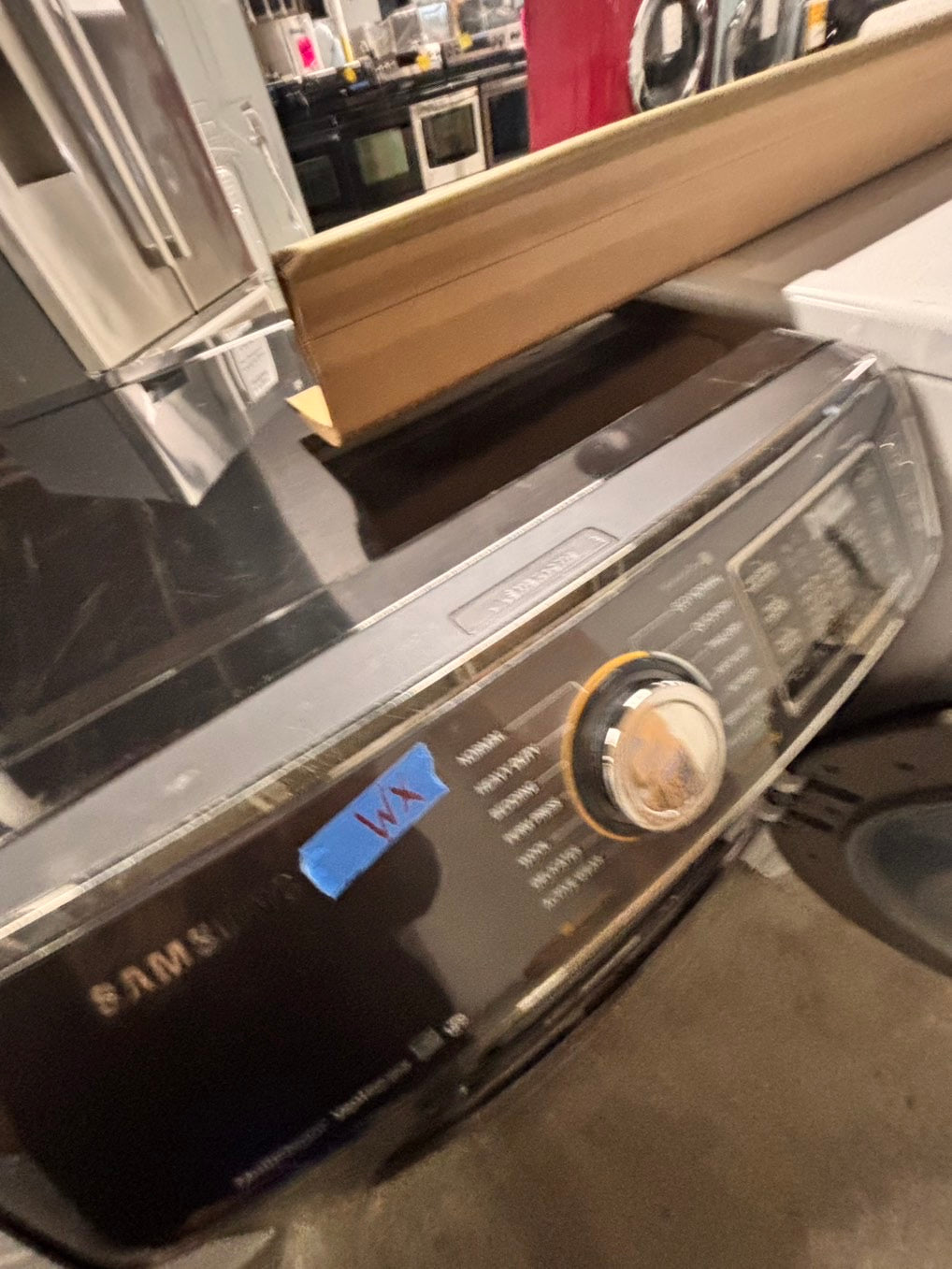 >Samsung Sensor dry steam electric 220v dryer front load stainless steel drum 7.5cu.ft. large capacity  27" dark gray  #EDS55BB