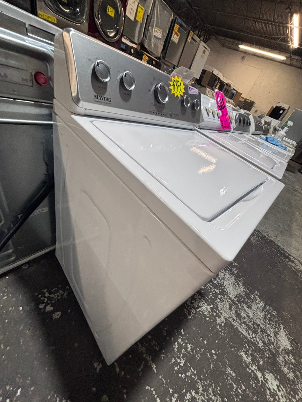 >*maytag Top load washing machine w agitator 27" in good condition,used-Refurbished #TWP227B